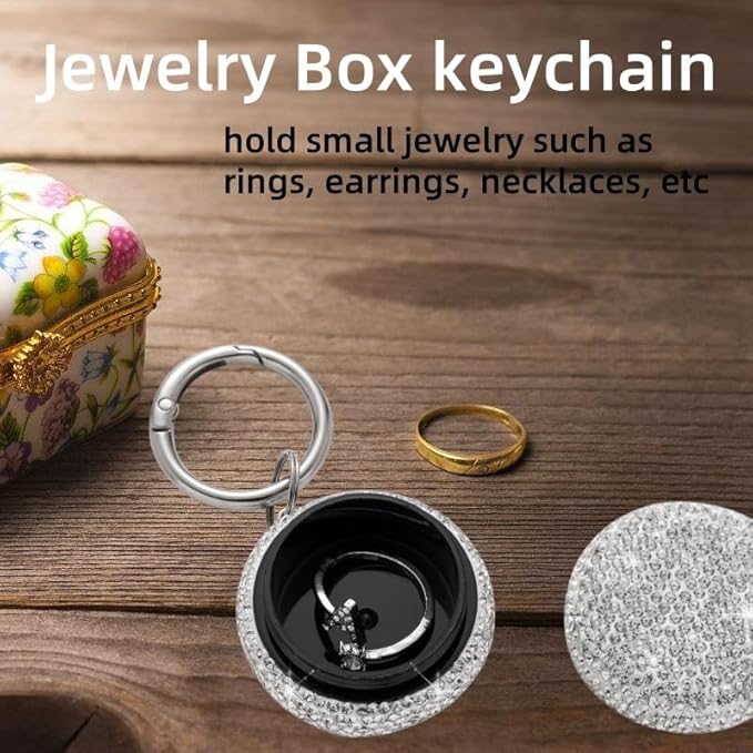 Keychian Pill Holder Round Pill Organizer Key Chain Tiny Pill Case Portable Small Medicine Container for Ring Earplugs Coin (Colorful)