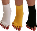 AIBEARTY 3 Pairs Yoga Sport Gym Five Toe Separator Socks Foot Massage Toeless Socks