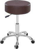 Thick Padding Swivel Rolling Stool,Adjustable Hydraulic Chair with Wheels for Medical Spa,Massage Salon,Home,Office,Clinic,Esthetician Artist Studio,Tattoo,Kitchen(Brown)