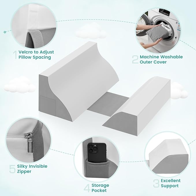 Side Sleeping Trainer Anti Snoring Devices, Anti snoring Pillow 3-Set Solution, Alleviate Snoring by Relaxed Throat Tissues, Lightweight & Comfortable
