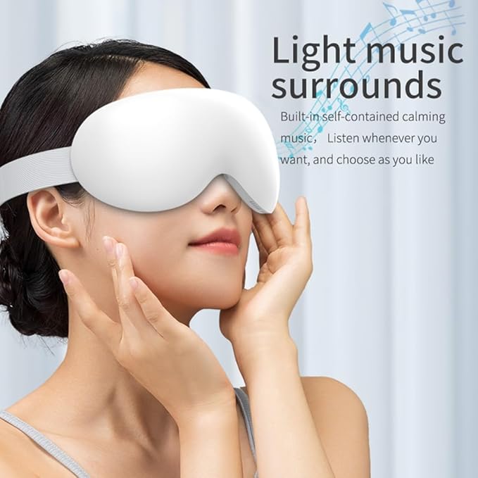 Eye Massager with Heat and Cooling for Migraines, Eye Mask with Bluetooth, Smart Sleep Mask for Dry Eyes Relax, Reduce Strain Massage Equipment for Mom Dad Women Men.