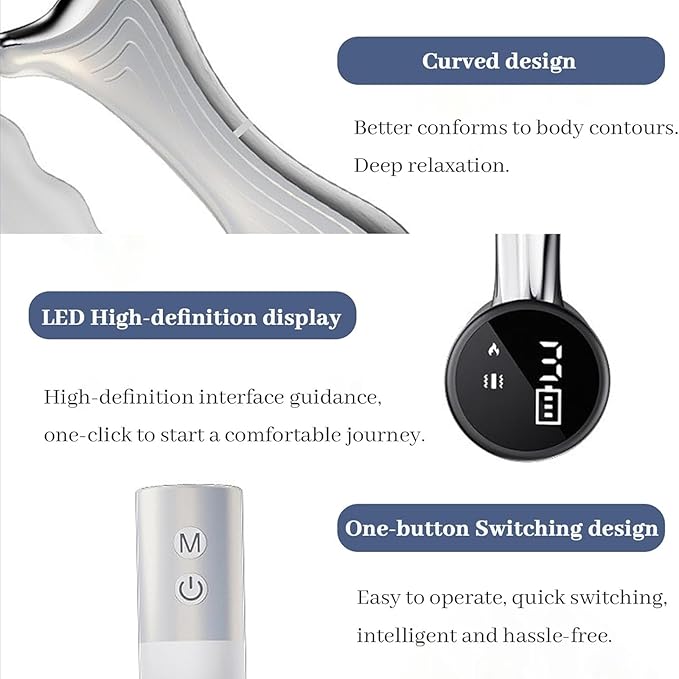 Sculptwave Full Body Contouring Device, Muscle Scraper Tool, Scraper Massager, Features Three Modes Levels, with Led Display, for Whole Body (Black)