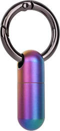 Micro Keychain Pill Holder Titanium Waterproof Mini Pill Container for Emergency Medicine，Travel Purse Pocket (Blue)