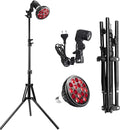 Wolezek LED Red Light Lamp with Stand, Adjustable Tripod 15"-61", 18 LEDs 660nm & 850nm Combo, E26 Standard Socket, Aluminium Shell, Black