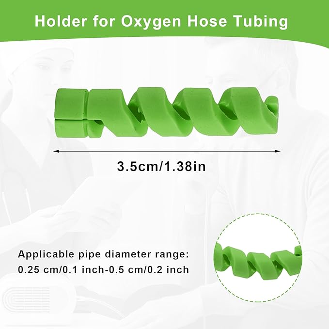 10 Pack Oxygen Tube Support Crimp Straightener for Portable Oxygen Concentrator, Oxygen Tubing Support for Oxygen Tank Oxygen Hose Nasal Cannula Oxygen Accessories (Green)