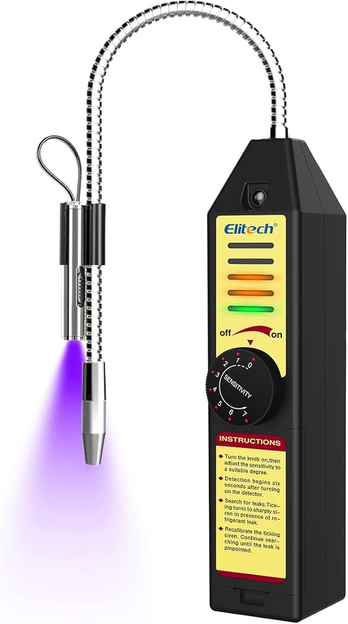 Elitech Freon Leak Detector Halogen Refrigerant Gas Leak Detector HVAC Tester AC Sniffer R22 R410A R134A 1234YF, WJL-6000S