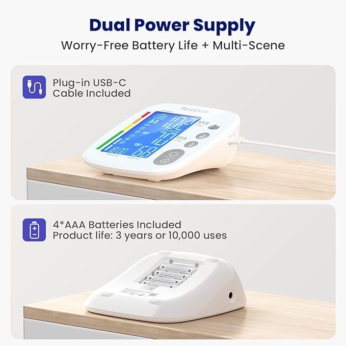 Blood Pressure Monitor for Home Use Extra Large Cuff Automatic Digital Blood Pressure Machine 15.7-20.5'' Adjustable Blood Pressure Cuff - Backlit LCD Display 2x199 Memories