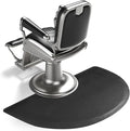 Salon Chair Anti-Fatigue Floor Mat for Barber Shop - 3'x5' Black Semi Circle for Hair Stylist - 1/2" Thick Standing Mat