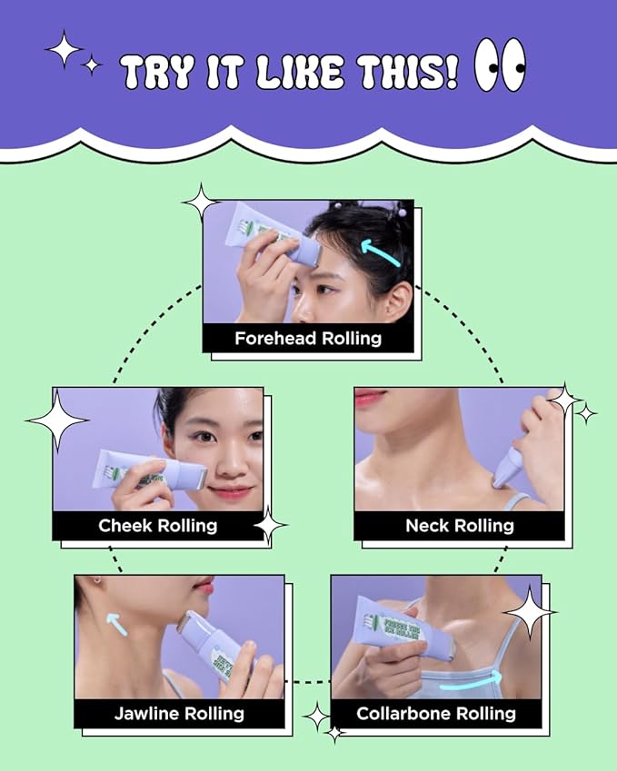 CHASIN' RABBITS Freeze Tag Ice Roller 1.69 fl.oz, Cold Face Roller, Pore Tightening, Skin Firming, Derma Roller, Stainless Steel Gua Sha Gel Serum, Hyaluronic Acid, Corn Mint Extract, Korean Skincare