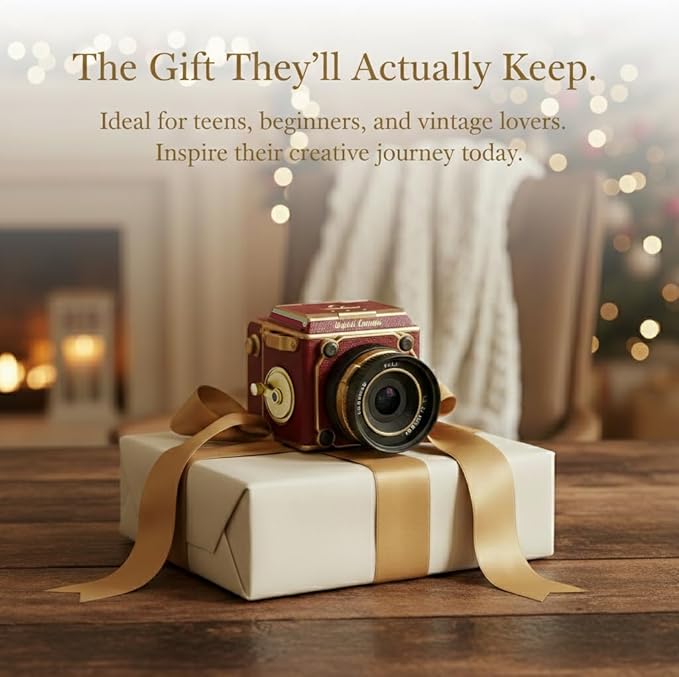 Vintage Digital Camera, 64MP 2.7K Retro Point and Shoot Camera with Autofocus, 2" IPS Waist-Level Screen & 16GB TF Card, 16X Zoom Compact Photography Camera for Beginners Kids Teens, Butterfly Door