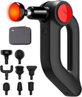 Deep Tissue Massage Gun with Heat, 12mm Amplitude Percussion Massager for Athletes & Muscle Relief, Professional Handheld Masssger Gun for Neck, Back, Shoulder, Leg, Gift for Men, Black