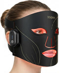 Cordless Red Light Therapy for Face, 4 Modes Portable LED Face Mask, 850NM Infrared & Red Light Mask, 10-Min Timer, 272 LED Beads, Rechargeable for At-Home & Travel