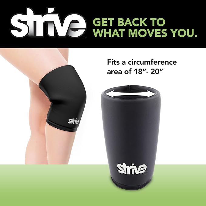Strive Hot and Cold XL Sleeve, Hot & Cold Therapy Wrap for Soothing Relief and Support, Adjustable Compression for Comfortable Healing, Perfect for Elbow Pain and Muscle Recovery, Black