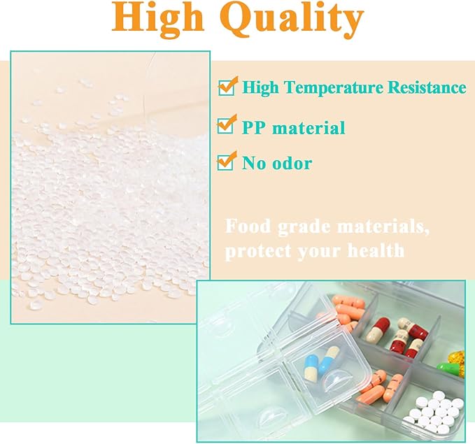 Large Travel Pill Organizer Box, Daily Medicine Dispenser, 9 Compartment Weekly Supplement Holder Pill Reminder, Double Seal Portable Vitamin Fish Oil Capsule Container, Transparent