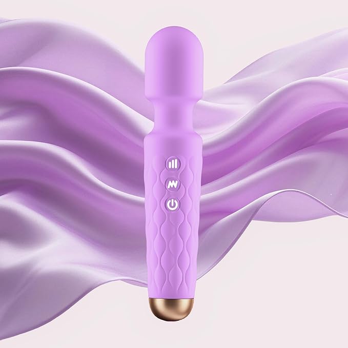 Personal Massager - 4H Max Runtime & Ultra-Quiet - Waterproof - 20 Modes 8 Speeds for Deep Tissue Back Massage, Post-Workout Recovery and Neck Muscle Relaxation（Purple）