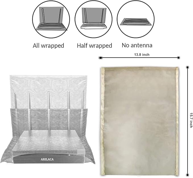 Large WiFi Router Cover Faraday Bag E M F Protection WiFi Blocker Faraday Cage for Smart Meter Cover E M F Blocker Signal Block E M F Shield 5G Protection Radio Frequency Card Holder 13.8 in*15.7 in