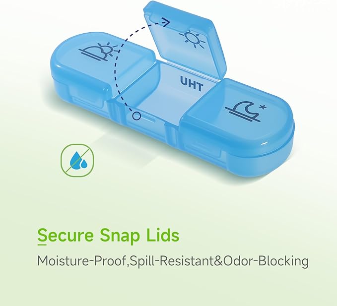 Weekly Pill Organizer 3 Times a Day – 7 Day Medicine Pill Organizer and Travel Pill Box with Large Openings, Elegant Pill Case for Easy Use – Morning Noon Evening Compartments for Pills, Vitamins