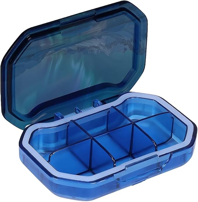 This Portable Northern Lights Pattern 6-Compartment Pillbox Can Be Placed in A Pocket Or Wallet to Store Vitamins, Medicines Fish Oil Health Supplements Other Medications.