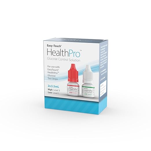 HealthPro Glucose Control Solution for Glucose Monitor - Hi & Low, 2 Vials, 3.5ml Each