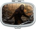 Bigfoot Sasquatch Walking in The Woods Rectangle Pill Case Trinket Gift Box
