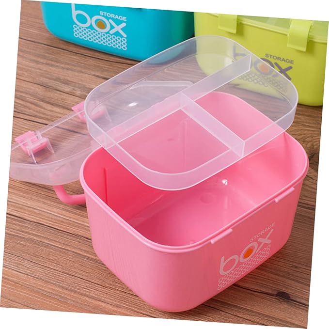 Portable Multi-Functional Medicine Storage Box for Home Office and Travel Lightweight Design for Easy Organization of Pills and Bottles Color