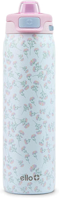 Ello Pop & Fill Insulated Stainless Steel Water Bottle with Quick Fill Lid, Leakproof Locking, Sip or Chug Spout, BPA-Free, Double Wall Vacuum Insulated for Sports, Travel & School- 22oz / 32oz / 40oz