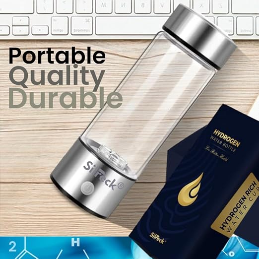 2025 Premium Hydrogen Water Bottle - 450ml | Up to 4000 PPB | Mineral Water Bottle Compatible & Portable Hydrogen Generator | BPA-Free Hydrogen Bottle Rechargeable with Cleaning Brush