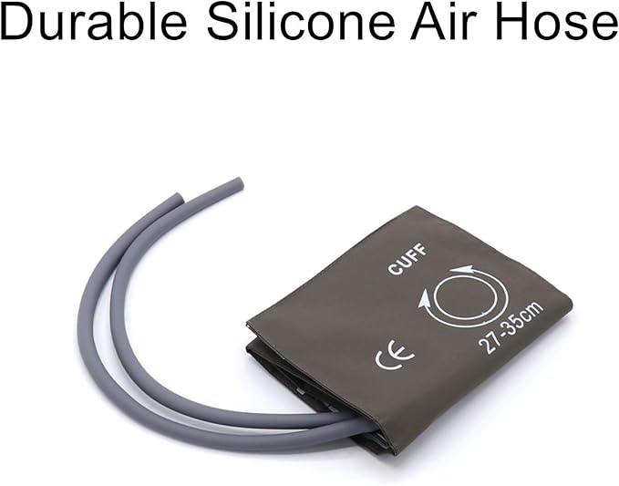 Blood Pressure Cuff with Dual Tubes for Adult 27-35 cm, Reusable PU Brown Replacement Blood Pressure Cuff, No BP Connector