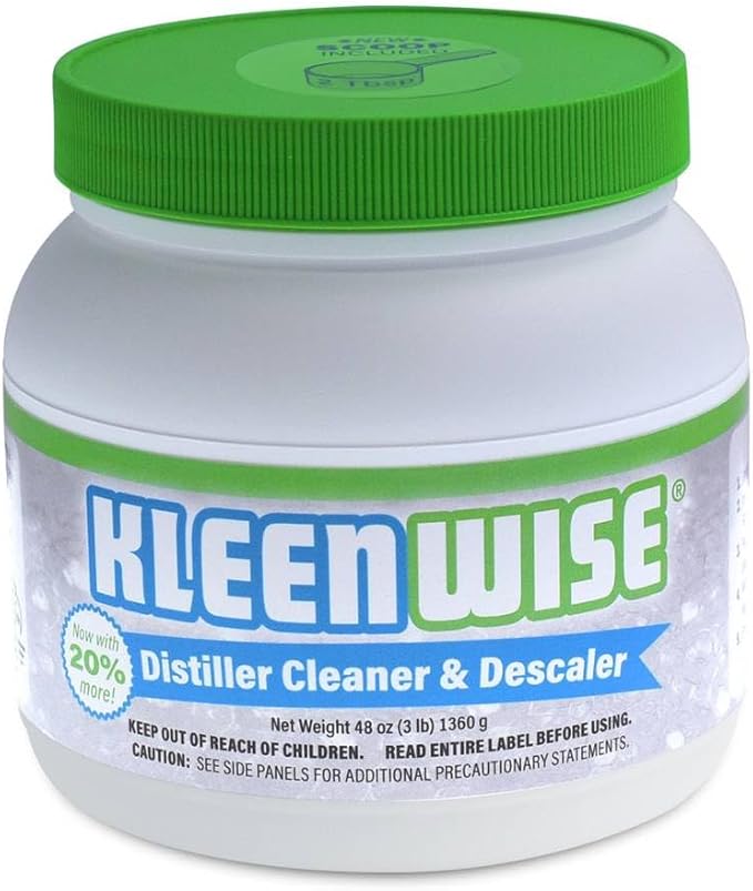 Waterwise Kleenwise Water Distiller Cleaner Descaler, Environmentally Safe and Phosphate Free, Removes Mineral Scale and Buildup, 48 ounces with Scoop, 3 Pound (Pack of 1)