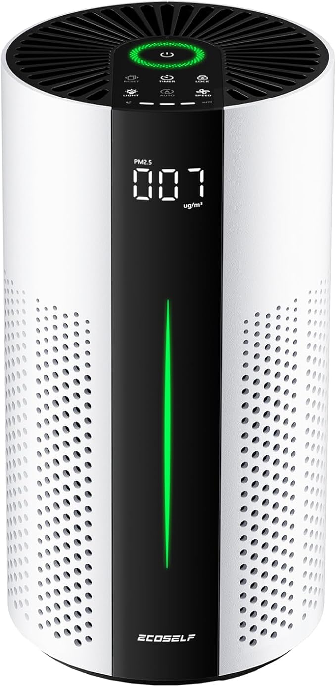 Air Purifiers for Home Large Room up to 1800 Ft², Air Purifiers for Bedroom 360° Air Intake with Smart Auto Mode, HEPA Air Purifier, Air Cleaner for Smoke PoIIen Pet Dander, HAP609