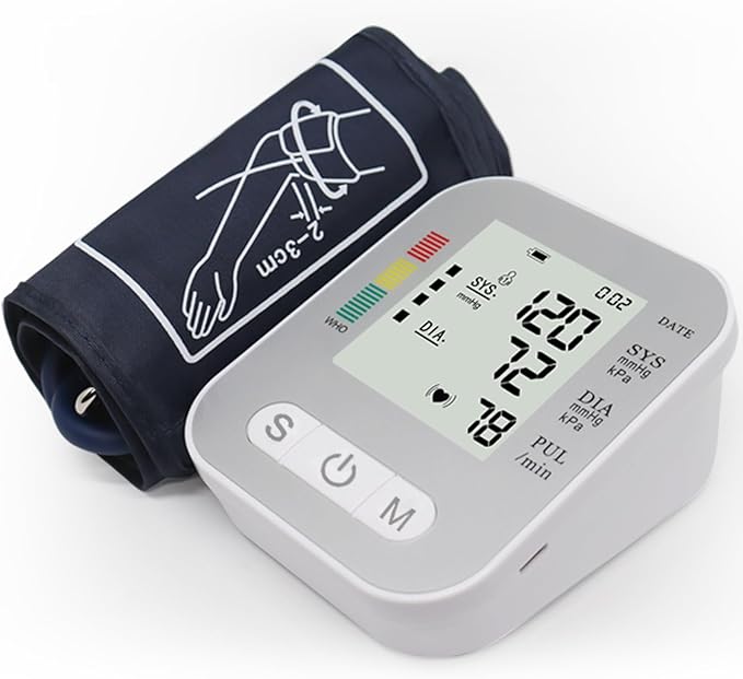 Blood Pressure Monitors for Home Use, Automatic Upper Arm Blood Pressure Machine with Digital Screen, BP Machine with Large Cuff 8.7" - 16.5" Adjustable, Adult Elderly (White)