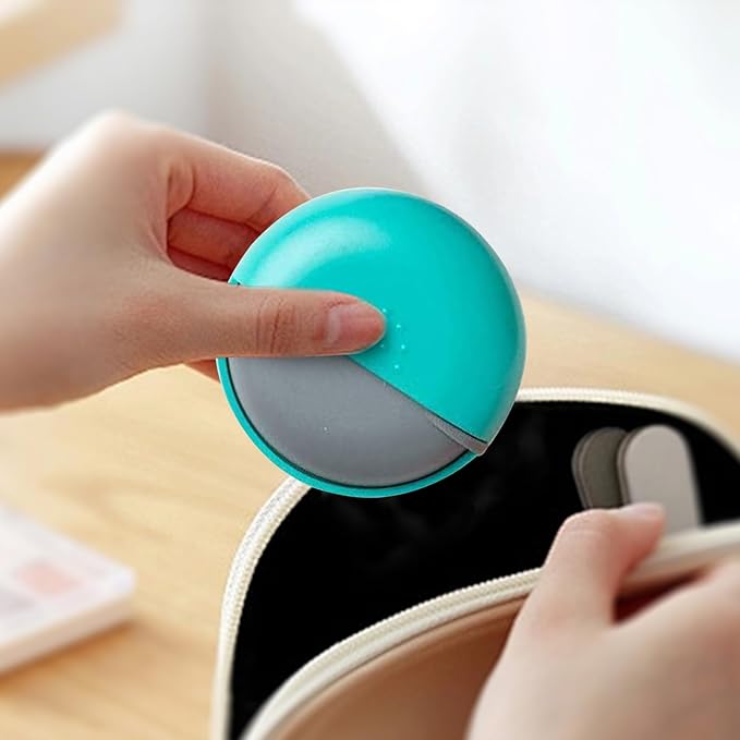 INVODA Travel Pill Organizer Cute Round Pill Box for Purse Compact Medicine Container for Pills, Fish Oil, Vitamins & Supplements