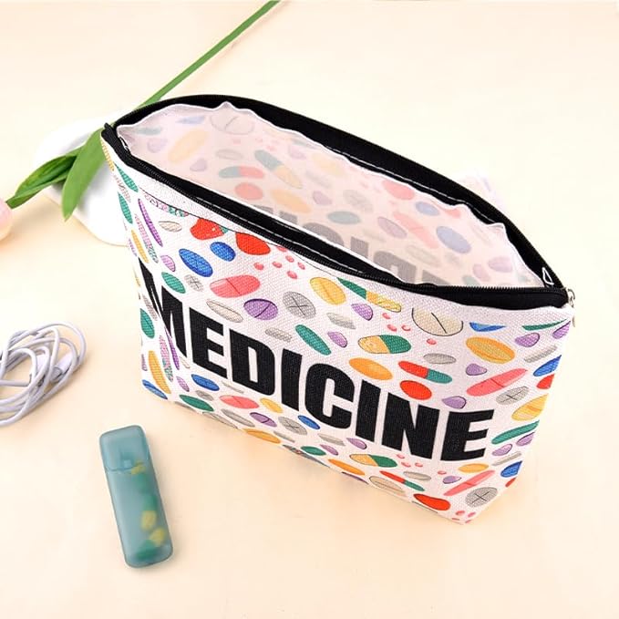 Travel Medicine Pouch Portable Small Pill Box Set First Aid Medication Organizer Bag Pharmacy Doctor Nurse Gift Bag for Hospital Patient Woman Men Pharmacist Accessories for Work Travel Medical Pouch