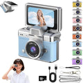Mini Keychain Digital Camera Retro Mini Digital Video Camera Small bodycam 1080P FHD Recording with 0.96" IPS Screen with 6 Retro Filters AVI Format-Ideal for Phone Transfer (Blue, 32G)