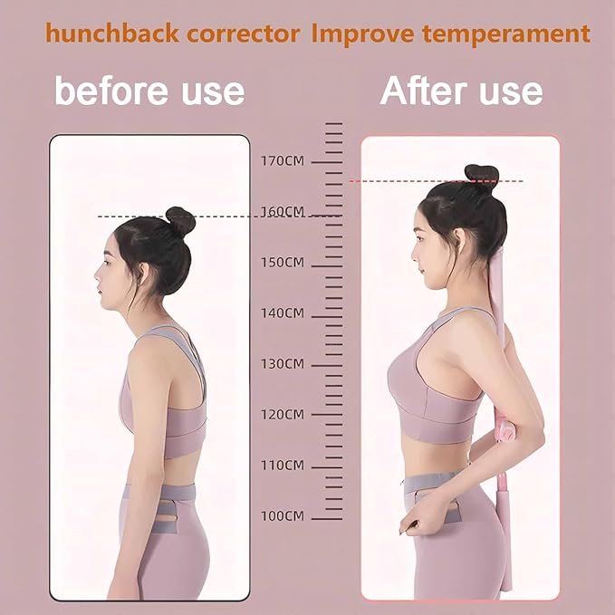 Yoga Stick- Posture Corrector Stick for Back Pain Relief - Upper & Lower Back Stretcher and Straightener Tool for Men and Women - Portable Mobility Stretch Pole for Neck Hump, Spine Alignment & Home Workout