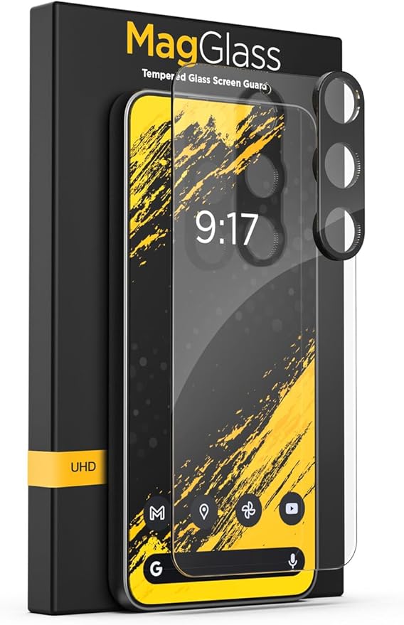 magglass Designed for Samsung Galaxy S24 Tempered Glass Screen Protector UHD & Camera Lens Protector with Applicator