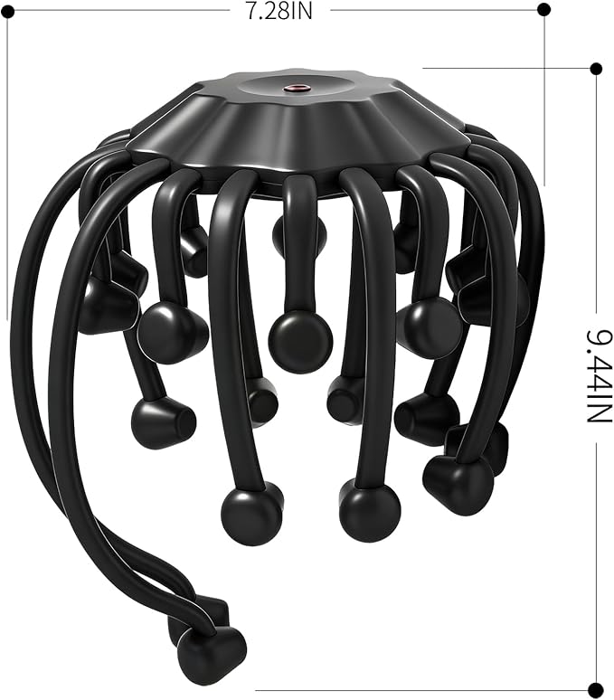 THOUSAND SUNNY Head Massager Scalp, Electric Octopus Scalp Massager 360°Scalp Stress Relax Massage Tool Free Hands