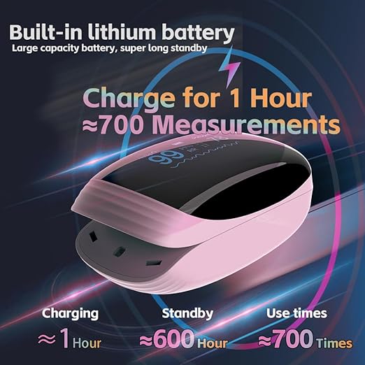 Rechargeable Pulse Oximeter Fingertip Oxygen Monitor Fingertip with SpO2 Pulse Rate and PI OLED Precision Fast Oximeter SpO2 Reading Outdoor Sports Home (pink)