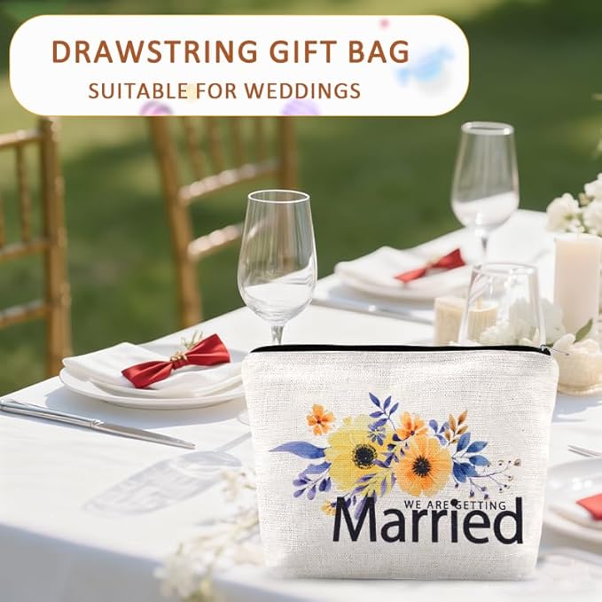 Engagement Gifts for Her Cosmetic Bag Bridal Shower Gifts for Bride Makeup Bag Pouch Wedding Gift Toiletry Bags Bride To Be Gift Bags Newlywed Married Engaged Travel Bags Bachelorette Party Pouches