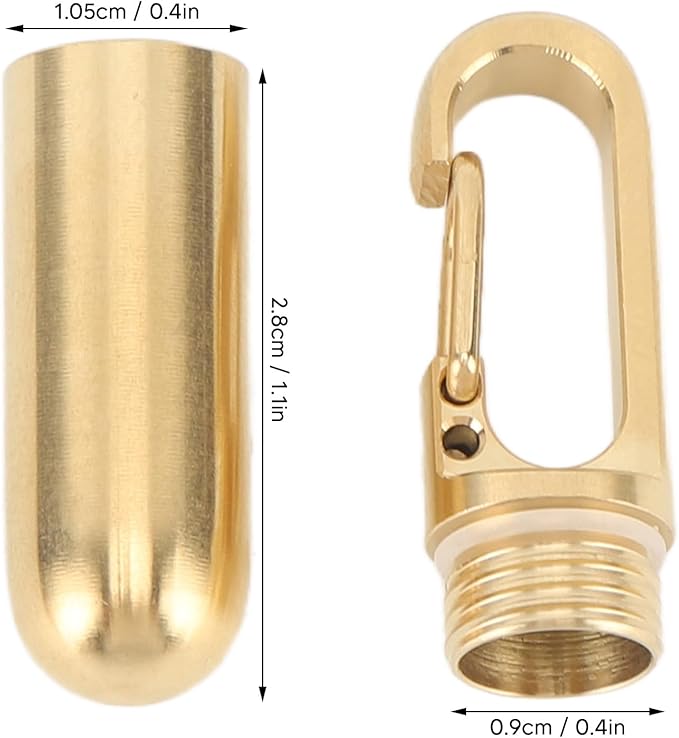 Medicine Holder,Stainless Steel Keychain Medication Box Single Chamber Portable Pill Holder Camping Organizers Gold
