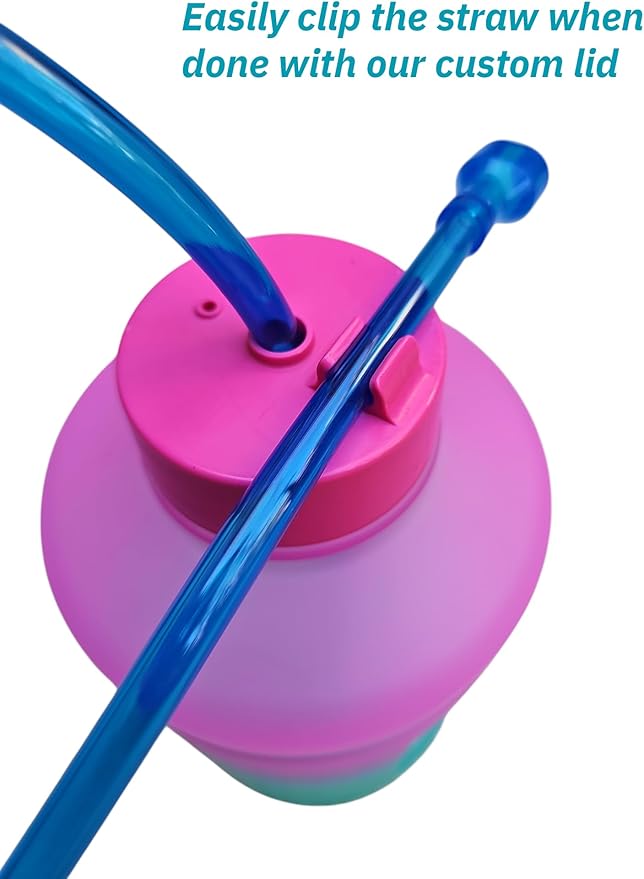 Hands-Free Water Bottle with 47" Long Straw - 2.2L BPA-Free Water Jug for Pregnant, Breastfeeding & Postpartum.
