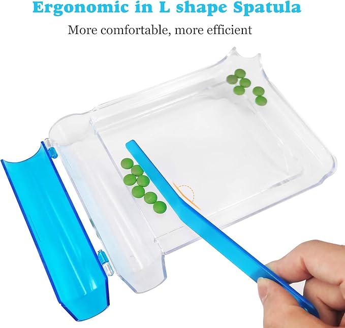 Medarchitect Right Hand Pill Counting Tray with Spatula (Clear - L Shape)