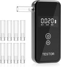 Breathalyzer, 2026 Advanced High-Accuracy Personal Breathalyzers for Alcohol, Portable Handheld Digital Alcohol Breathalyzer Tester for Home & Travel Use/8 Mouthpieces