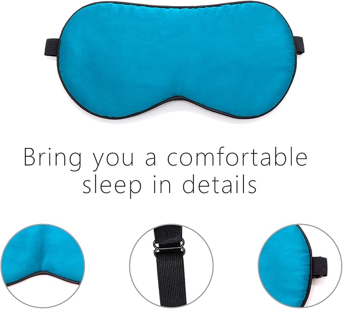 Silk Eye Mask for Men Women, Comfortable&Soft Sleep Mask with Adjustable Strap to Block Light, Ultimate Sleeping Aid/Blindfold,Super Smooth Eye Shade Cover
