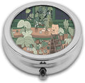 Pill Box,Cute Kawaii Anime Round Pill Box 3 Compartment Decorative Pocket Purse Portable Mini Travel Medicine Tablet Vitamin Holder Organizer Pill Case