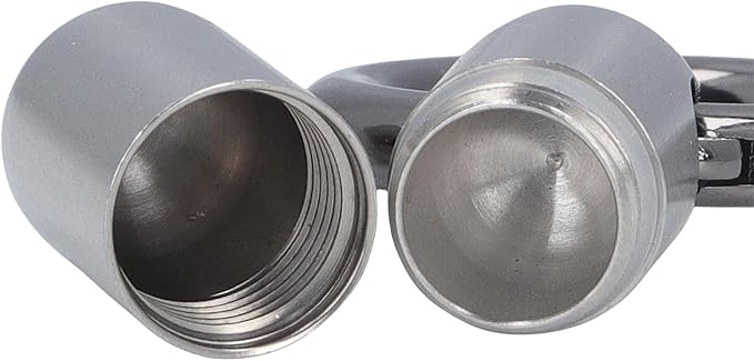 TOPINCN Stainless Steel Pills Keychain Holder, Airtight Leakproof Small Capsules Container Case, Lightweight Portable Pills Bottle for Hiking Travel Camping Outdoor (Silver)