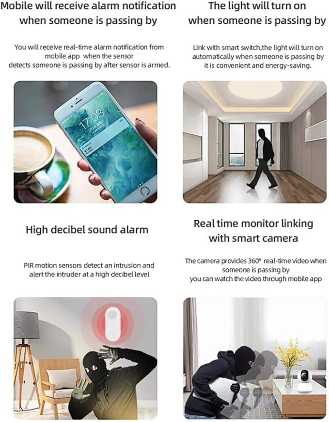 Haozee Smart Motion Sensor, Zigbee PIR Motion Sensor with Illumination, High Sensitivity, Real-time Detection, Zigbee Hub Required, Supports Home Assistant, Smartthings,Hubitat