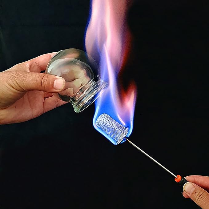 Vacuum Cupping Fire Rod, Glass Cupping Ignition Rod, Fire Cupping Stick, Traditional Fire Wand with Cotton Rod Vacuum Cupping Supplies for Massage Back Pain Relief