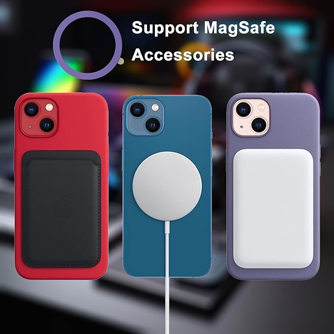 TENOC Universal Metal Ring Sticker for Magnetic Charger Compatible with iPhone/Samsung/Android All Cellphones, Magnetic Mount/Phone Holder Conversion Accessories, 3Pcs, Light Purple