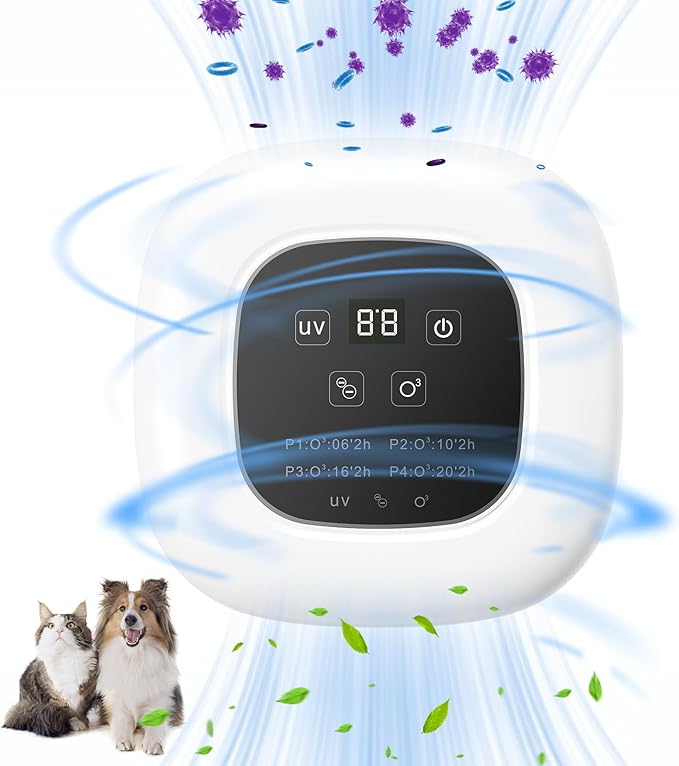 Air Purifier Ozone & Negative Ion 99% Odor Eliminator for Pet,Cat Litter Deodorizer,Dog Poop Odor Removal | Plug-In Air Ionizer Ozone Generator Air Purifier for Home, Pets, Cars,Bedroom-White